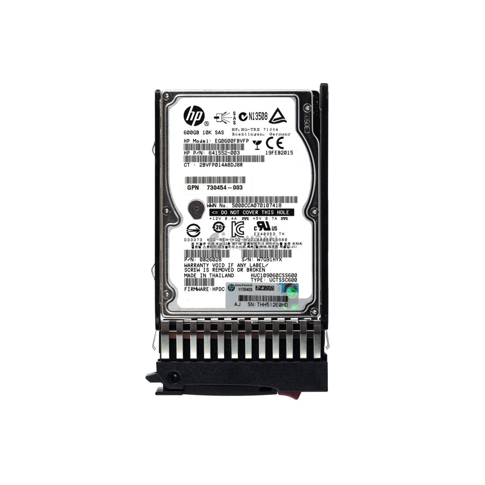 730702-001 HP HDD 600GB 10K SAS 6G 2.5" SFF HOT-SWAP FOR G6 G7 SERVERS